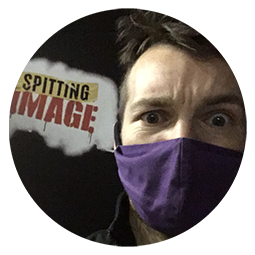 On set, Spitting Image logo, selfie